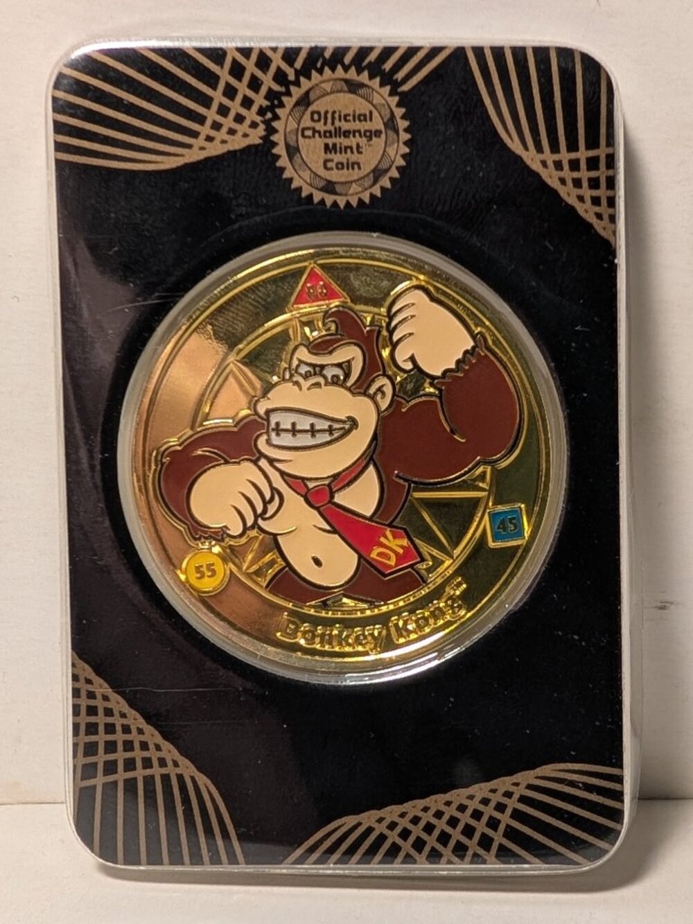 Mario Challenge Series Gold Donkey Kong Mint Coin Official Enterplay 2016 Token